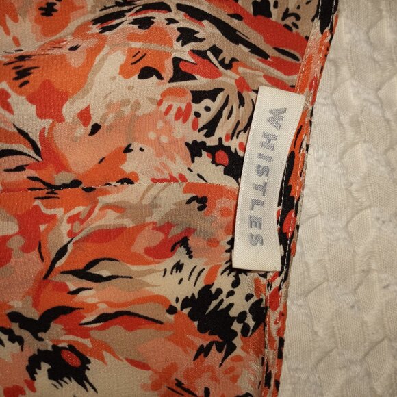 WHISTLES 100% SILK CAPPED SLEEVE MULTI PRINT WITH POCKETS WOMEN SIZE 6 - Picture 2 of 9